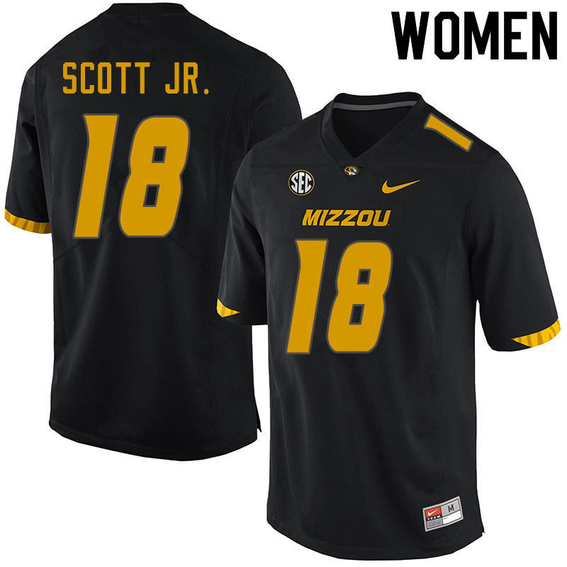 Women #18 Lindsey Scott Jr. Missouri Tigers College Football Jerseys Sale-Black